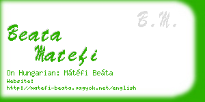 beata matefi business card
