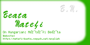 beata matefi business card